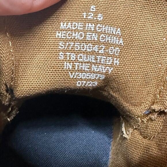 Old Navy Quilted Sneaker Boots High Top Blue Brown Double Strap Boys Size 5 - Picture 9 of 11